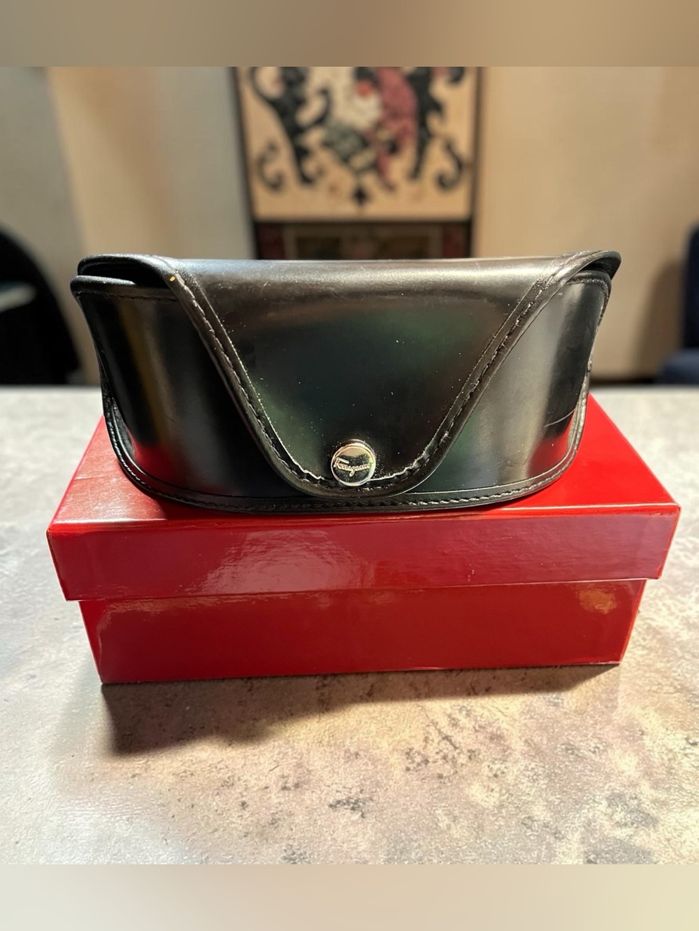 Salvatore Ferragamo Black Eyeglass Case Set
